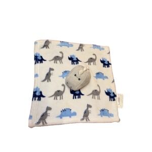 Manhattan Kids Dinosaur Security Blanket Lovey Blue Grey White Plush Fleece Toy